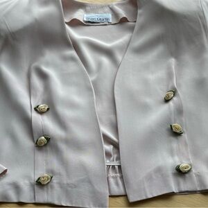 Vintage Pretty in Pink cotagecore cropped jacket and midi dress set Made in USA